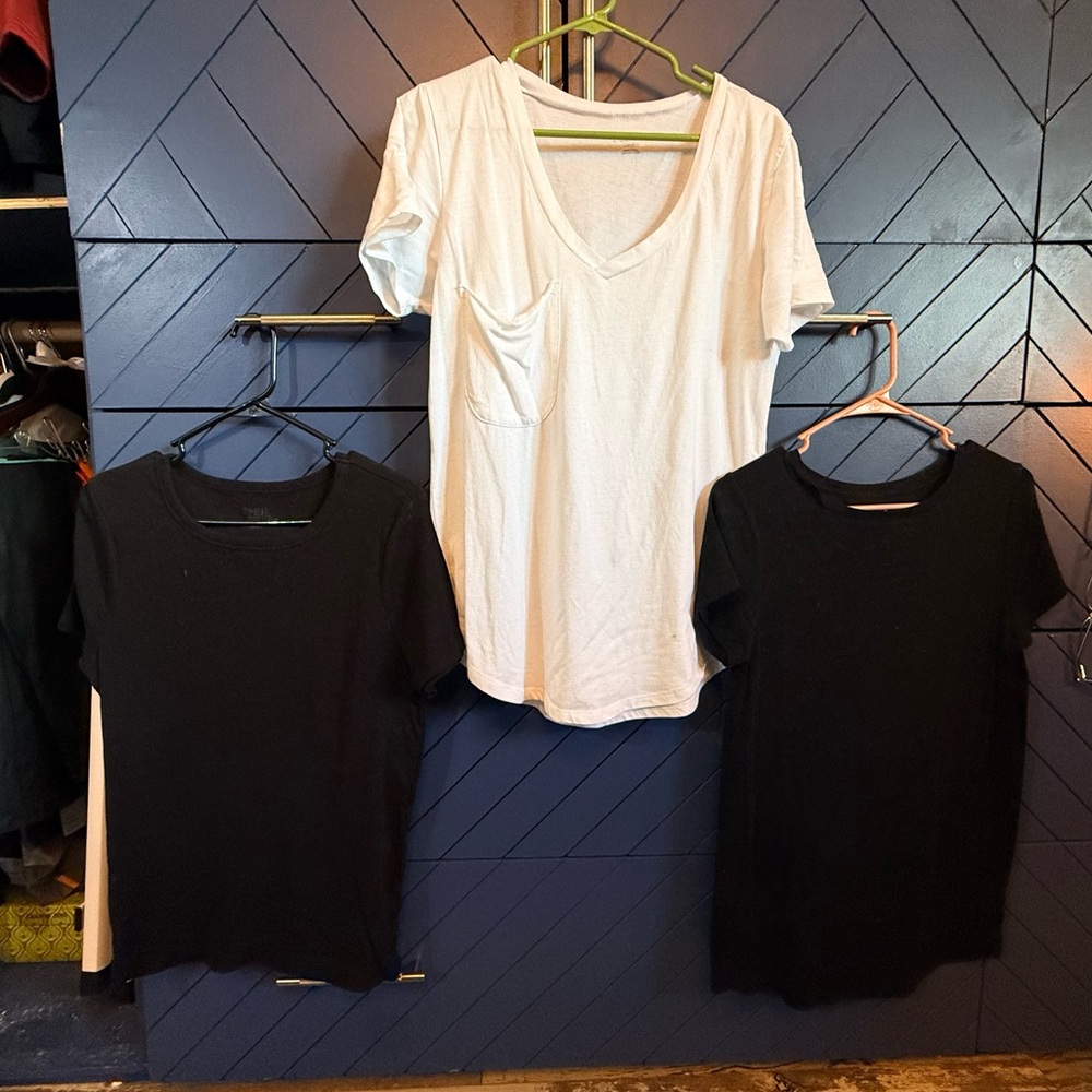 Women's White V-Neck Pocket Tee by